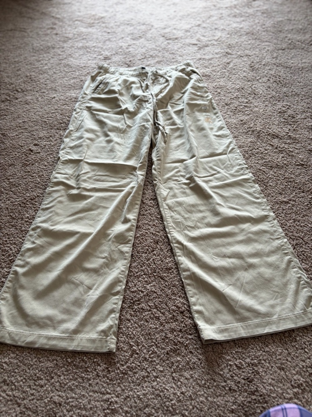 American Eagle Wide-Leg Casual Pants in Light Khaki